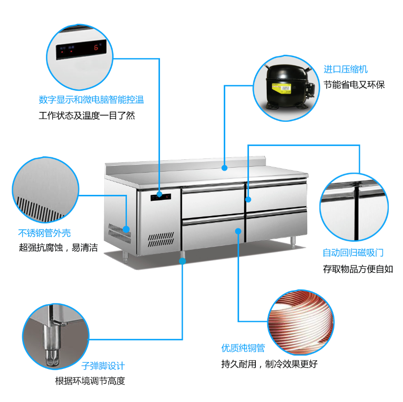 廚房靠背抽屜式工作臺(tái)