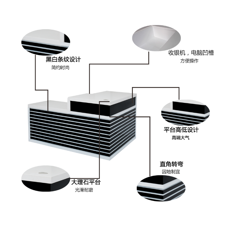 黑紋轉角收銀臺