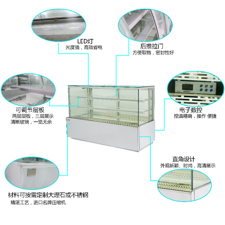 直角蛋糕柜細節圖